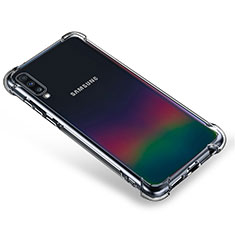 Samsung Galaxy A70用極薄ソフトケース シリコンケース 耐衝撃 全面保護 クリア透明 T03 サムスン クリア