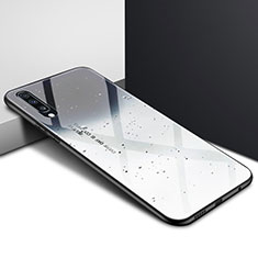 Samsung Galaxy A70用ハイブリットバンパーケース プラスチック パターン 鏡面 カバー サムスン グレー