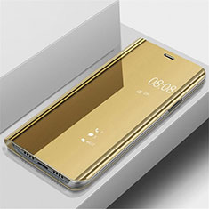 Samsung Galaxy A70用手帳型 レザーケース スタンド 鏡面 カバー サムスン ゴールド