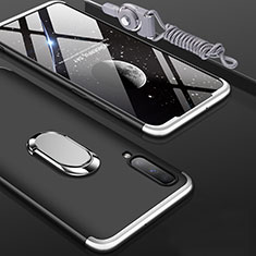 Samsung Galaxy A70用ハードケース プラスチック 質感もマット 前面と背面 360度 フルカバー アンド指輪 サムスン シルバー・ブラック