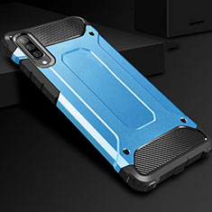 Samsung Galaxy A70用ハイブリットバンパーケース プラスチック 兼シリコーン カバー R01 サムスン ブルー