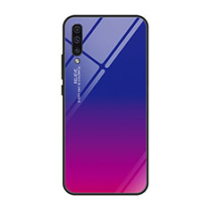 Samsung Galaxy A70用ハイブリットバンパーケース プラスチック 鏡面 虹 グラデーション 勾配色 カバー H01 サムスン ローズレッド