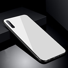 Samsung Galaxy A70用ハイブリットバンパーケース プラスチック 鏡面 カバー T04 サムスン ホワイト