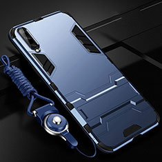 Samsung Galaxy A70S用ハイブリットバンパーケース スタンド プラスチック 兼シリコーン カバー R02 サムスン ネイビー