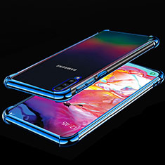 Samsung Galaxy A70S用極薄ソフトケース シリコンケース 耐衝撃 全面保護 クリア透明 S01 サムスン ネイビー