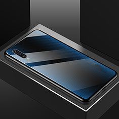 Samsung Galaxy A70S用ハイブリットバンパーケース プラスチック 鏡面 カバー T02 サムスン ブルー