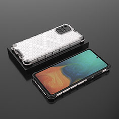 Samsung Galaxy A71 4G A715用360度 フルカバー ハイブリットバンパーケース クリア透明 プラスチック カバー AM2 サムスン ホワイト