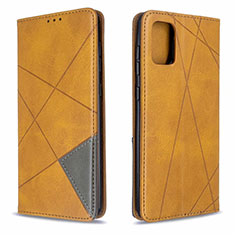 Samsung Galaxy A71 4G A715用手帳型 レザーケース スタンド カバー L18 サムスン オレンジ