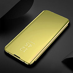 Samsung Galaxy A71 4G A715用手帳型 レザーケース スタンド 鏡面 カバー L01 サムスン ゴールド