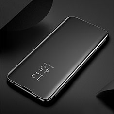 Samsung Galaxy A71 4G A715用手帳型 レザーケース スタンド 鏡面 カバー L01 サムスン ブラック