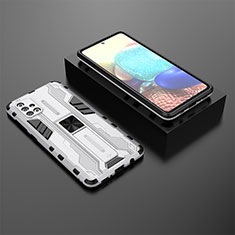 Samsung Galaxy A71 4G A715用ハイブリットバンパーケース スタンド プラスチック 兼シリコーン カバー マグネット式 KC2 サムスン ホワイト