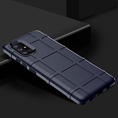 Samsung Galaxy A71 4G A715用360度 フルカバー極薄ソフトケース シリコンケース 耐衝撃 全面保護 バンパー S01 サムスン ネイビー