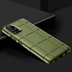 Samsung Galaxy A71 4G A715用360度 フルカバー極薄ソフトケース シリコンケース 耐衝撃 全面保護 バンパー S01 サムスン グリーン