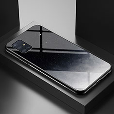 Samsung Galaxy A71 4G A715用ハイブリットバンパーケース プラスチック パターン 鏡面 カバー LS1 サムスン グレー