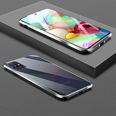 Samsung Galaxy A71 4G A715用ケース 高級感 手触り良い アルミメタル 製の金属製 360度 フルカバーバンパー 鏡面 カバー サムスン ブラック