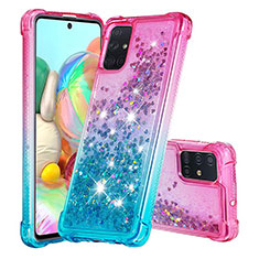 Samsung Galaxy A71 5G用シリコンケース ソフトタッチラバー ブリンブリン カバー S02 サムスン ピンク