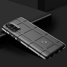 Samsung Galaxy A71 5G用360度 フルカバー極薄ソフトケース シリコンケース 耐衝撃 全面保護 バンパー J01S サムスン ブラック