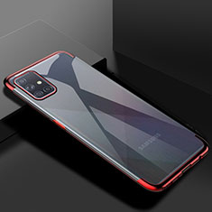 Samsung Galaxy A71 5G用極薄ソフトケース シリコンケース 耐衝撃 全面保護 クリア透明 H01 サムスン レッド