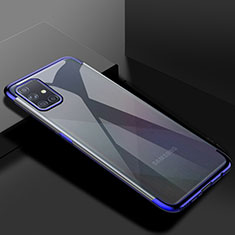 Samsung Galaxy A71 5G用極薄ソフトケース シリコンケース 耐衝撃 全面保護 クリア透明 H01 サムスン ネイビー