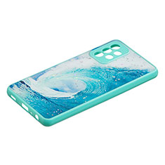 Samsung Galaxy A72 5G用シリコンケース ソフトタッチラバー バタフライ パターン カバー Y01X サムスン グリーン