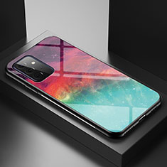 Samsung Galaxy A72 5G用ハイブリットバンパーケース プラスチック パターン 鏡面 カバー LS1 サムスン レッド
