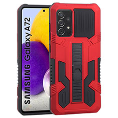 Samsung Galaxy A72 5G用ハイブリットバンパーケース スタンド プラスチック 兼シリコーン カバー ZJ1 サムスン レッド