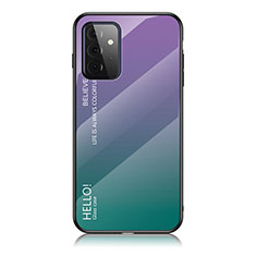 Samsung Galaxy A72 5G用ハイブリットバンパーケース プラスチック 鏡面 虹 グラデーション 勾配色 カバー LS1 サムスン マルチカラー