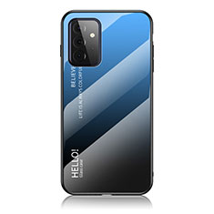 Samsung Galaxy A72 5G用ハイブリットバンパーケース プラスチック 鏡面 虹 グラデーション 勾配色 カバー LS1 サムスン ネイビー