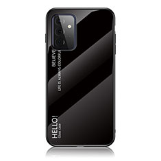 Samsung Galaxy A72 5G用ハイブリットバンパーケース プラスチック 鏡面 虹 グラデーション 勾配色 カバー LS1 サムスン ブラック