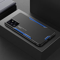 Samsung Galaxy A72 5G用ケース 高級感 手触り良い アルミメタル 製の金属製 兼シリコン カバー サムスン ネイビー
