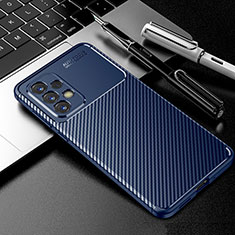 Samsung Galaxy A73 5G用シリコンケース ソフトタッチラバー ツイル カバー S01 サムスン ネイビー