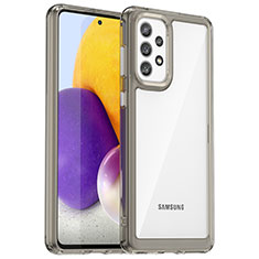 Samsung Galaxy A73 5G用ハイブリットバンパーケース クリア透明 プラスチック カバー J01S サムスン グレー