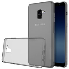 Samsung Galaxy A8+ A8 Plus (2018) A730F用極薄ソフトケース シリコンケース 耐衝撃 全面保護 クリア透明 T02 サムスン グレー
