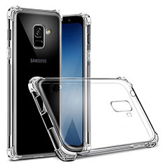 Samsung Galaxy A8+ A8 Plus (2018) A730F用極薄ソフトケース シリコンケース 耐衝撃 全面保護 クリア透明 T03 サムスン クリア