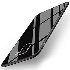 Samsung Galaxy A8+ A8 Plus (2018) A730F用シリコンケース ソフトタッチラバー 鏡面 サムスン ブラック