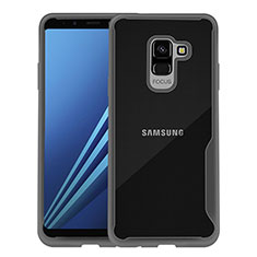Samsung Galaxy A8+ A8 Plus (2018) Duos A730F用バンパーケース クリア透明 サムスン ブラック