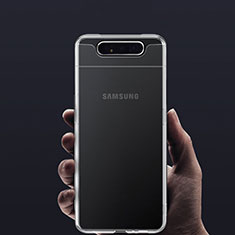 Samsung Galaxy A80用極薄ソフトケース シリコンケース 耐衝撃 全面保護 クリア透明 カバー サムスン クリア