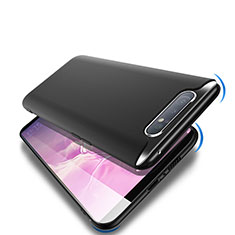 Samsung Galaxy A80用極薄ソフトケース シリコンケース 耐衝撃 全面保護 S02 サムスン ブラック