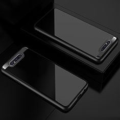 Samsung Galaxy A80用ハイブリットバンパーケース クリア透明 プラスチック 鏡面 カバー サムスン ブラック