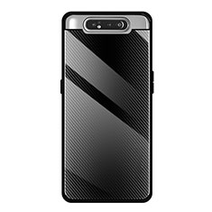 Samsung Galaxy A80用ハイブリットバンパーケース プラスチック 鏡面 カバー T01 サムスン ブラック