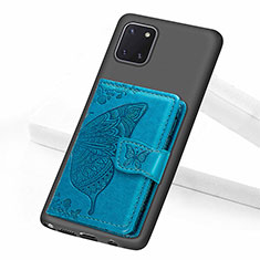 Samsung Galaxy A81用極薄ソフトケース シリコンケース 耐衝撃 全面保護 マグネット式 バンパー S09D サムスン ネイビー