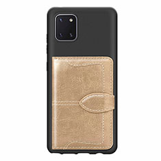 Samsung Galaxy A81用極薄ソフトケース シリコンケース 耐衝撃 全面保護 マグネット式 バンパー S01D サムスン ゴールド