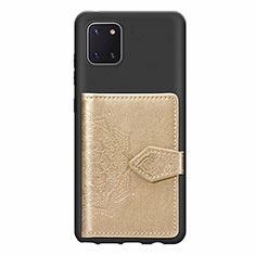 Samsung Galaxy A81用極薄ソフトケース シリコンケース 耐衝撃 全面保護 マグネット式 バンパー S02D サムスン ゴールド