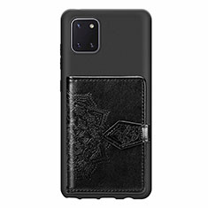 Samsung Galaxy A81用極薄ソフトケース シリコンケース 耐衝撃 全面保護 マグネット式 バンパー S02D サムスン ブラック