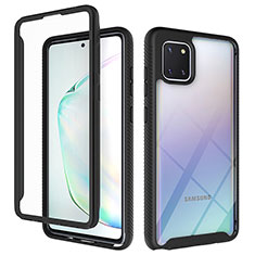 Samsung Galaxy A81用360度 フルカバー ハイブリットバンパーケース クリア透明 プラスチック カバー ZJ1 サムスン ブラック