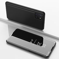 Samsung Galaxy A81用手帳型 レザーケース スタンド 鏡面 カバー ZL1 サムスン ブラック