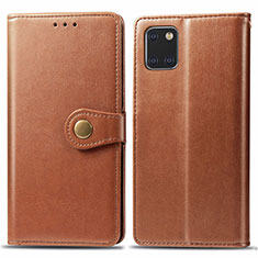 Samsung Galaxy A81用手帳型 レザーケース スタンド カバー L05 サムスン オレンジ