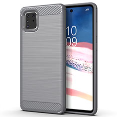 Samsung Galaxy A81用シリコンケース ソフトタッチラバー ライン カバー サムスン グレー