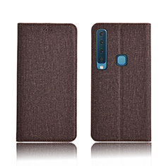 Samsung Galaxy A9 (2018) A920用手帳型 布 スタンド カバー サムスン ブラウン