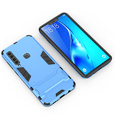 Samsung Galaxy A9 (2018) A920用ハイブリットバンパーケース スタンド プラスチック 兼シリコーン カバー T02 サムスン ブルー